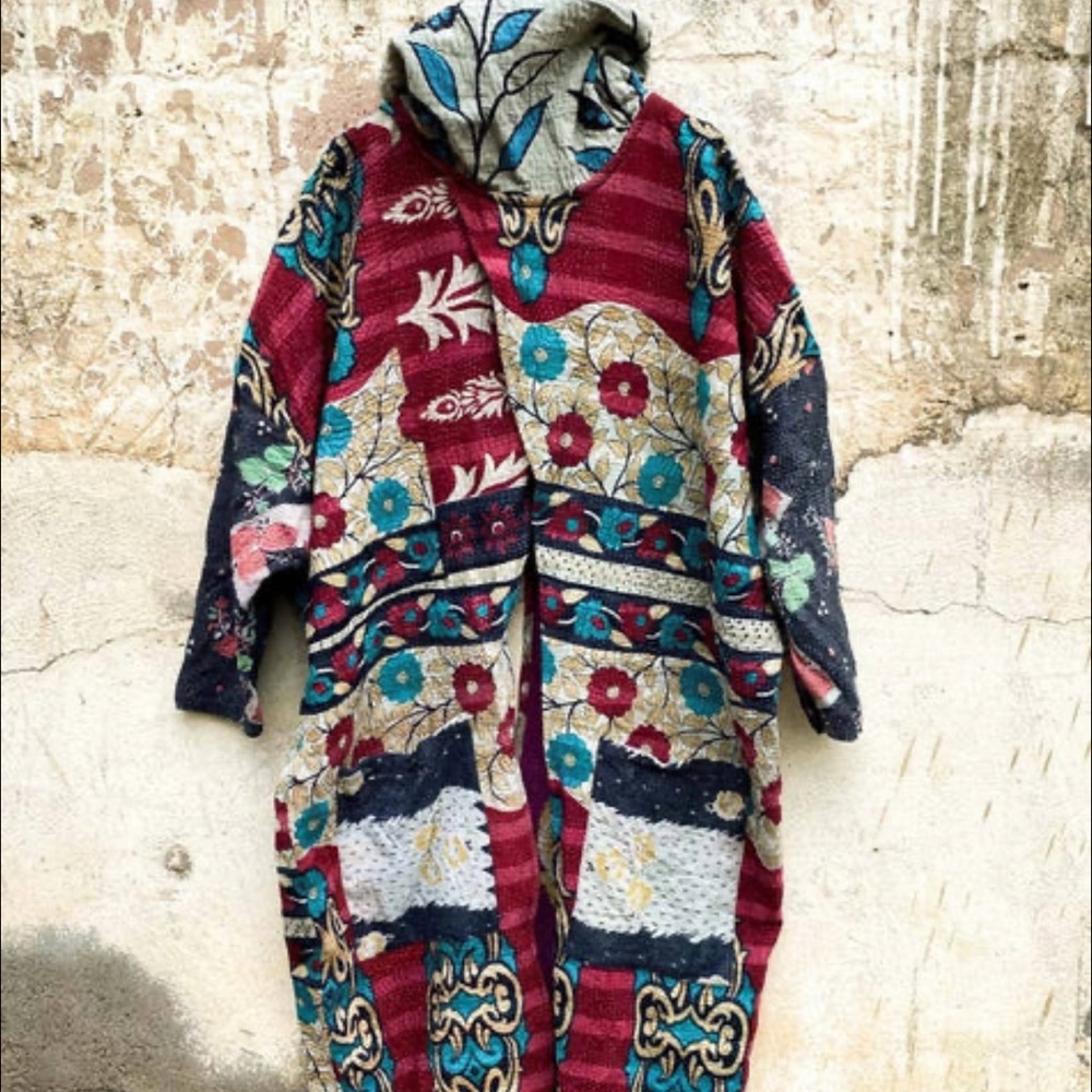 Kantha Bae Cowl Neck Split Pullover